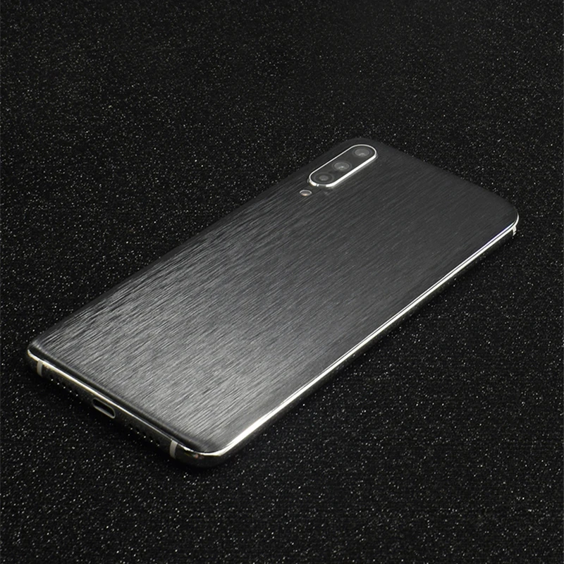 High Simulation Metal Brushed Phone Back Paste Sticker For XIAOMI Mi 10 Pro 5G 9 CC9e Mi8 SE MIX 3 2S Redmi K20 30 Note 8 Pro 7