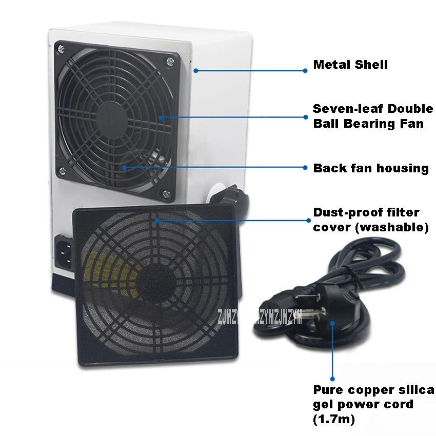 Ventilador de iones electrostáticos para PC, soplador de aire ionizador industrial, aerostato pequeño, equipo eliminador estático de un solo cabezal