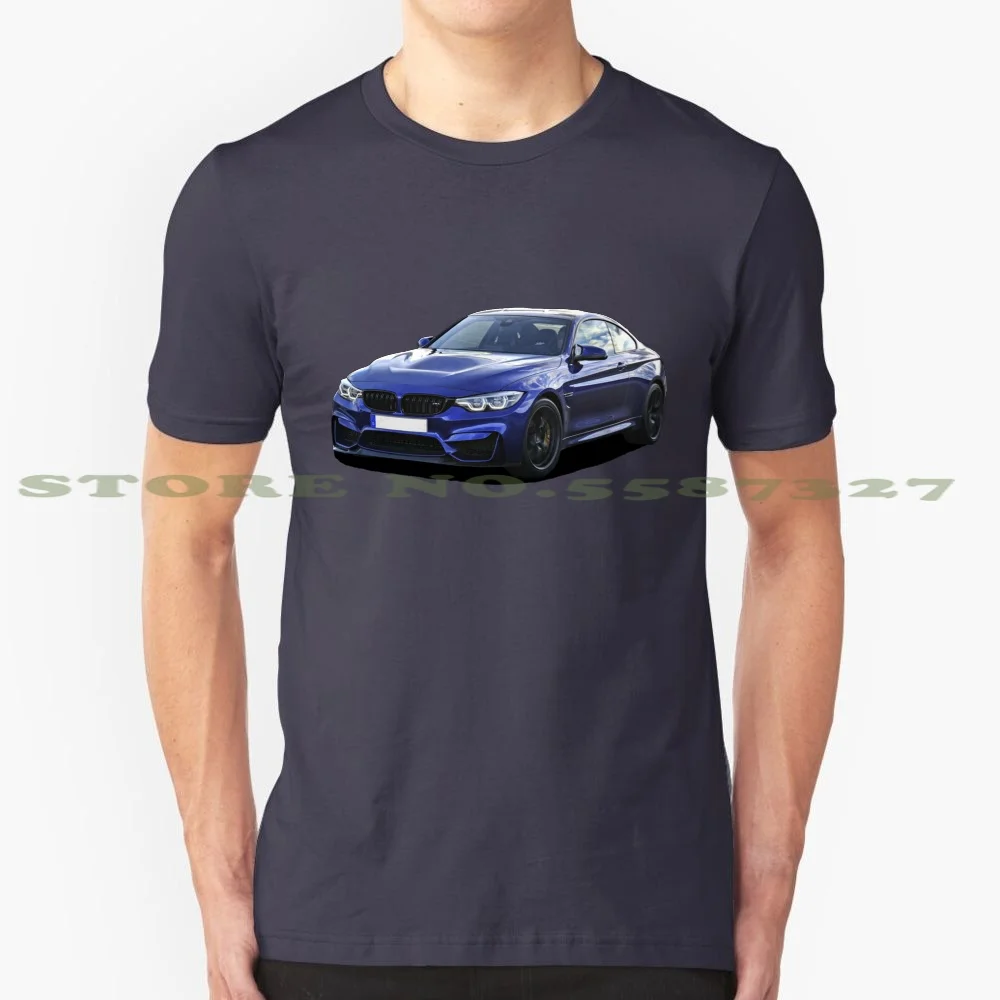 

M4 F82 100% Cotton T-Shirt M4 F82 Blue Automobile Beautiful German Car Sports Power