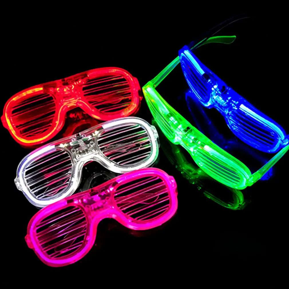 Blinds Shutter Light Eye Glasses Flashing Bar Club Glow neon Party Supplies Wedding Christmas Concert led glasses Carnival