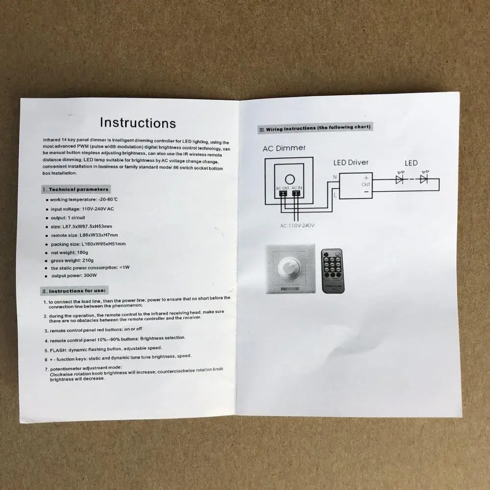 Imagem -03 - Infravermelho Interruptor de Controle Remoto Levou Dimmer 220v 110v Led Fase Bordo de Fuga Dimmer Stepless 86 tipo Dimmer para Lâmpadas Led