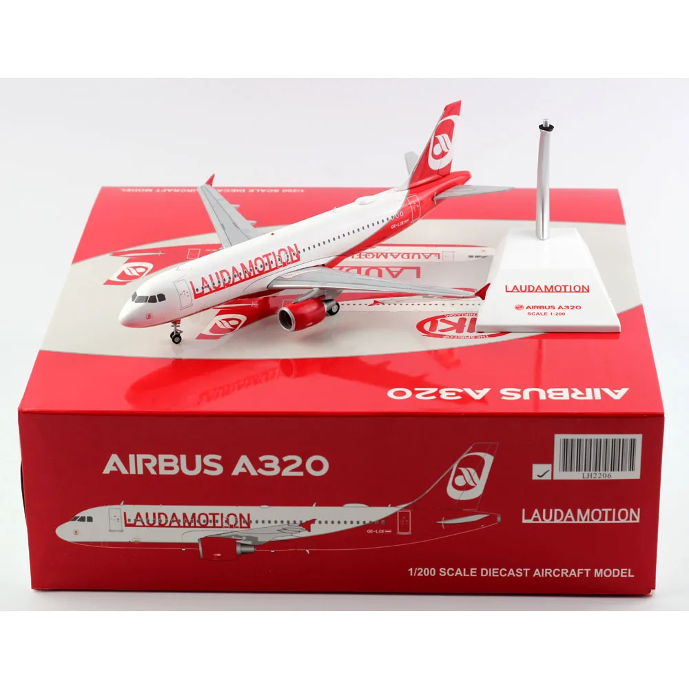 

1:200 Alloy Collectible Plane Gift JC Wings LH2206 LaudaMotion Airlines Airbus 320 Diecast Aircraft Jet Model OE-LOE With Stand
