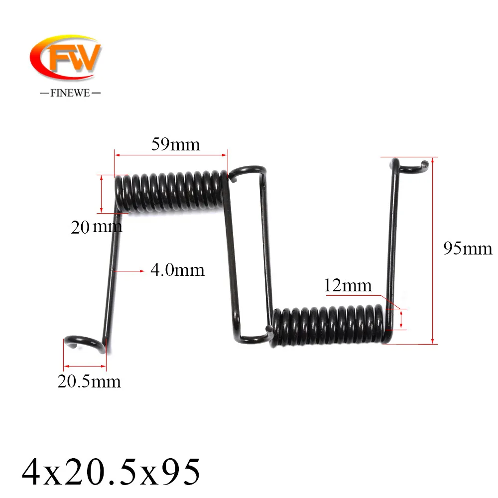 Średnica drutu 2mm 3mm 4mm drut ze stali sprężynowej mocny powrót podwójna sprężyna skrętowa na tylne siedzenie do motocykla