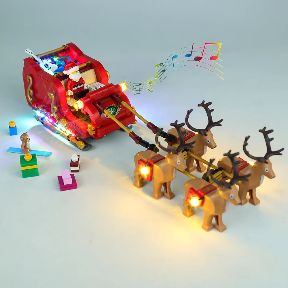 Set di luci a LED per la slitta di babbo natale 40499 serie di natale inverno natale regalo per bambini solo Kit di illuminazione non includere il