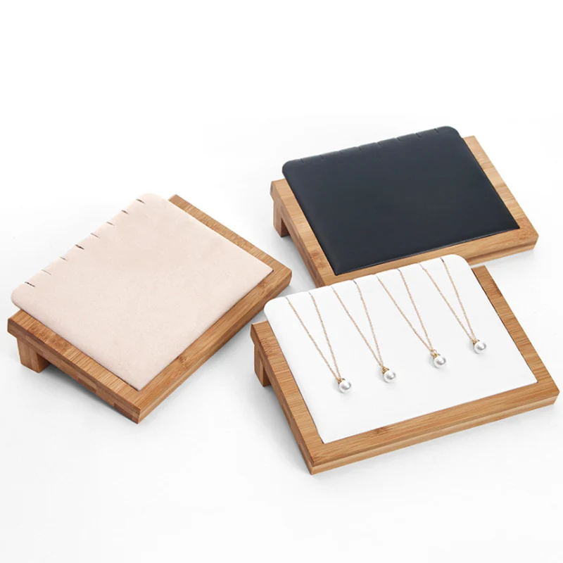 New Arrival Natural Bamboo Wood Necklace Pendant Display Bracket Jewelry Display Bracket Counter Display Jewelry Display Stand