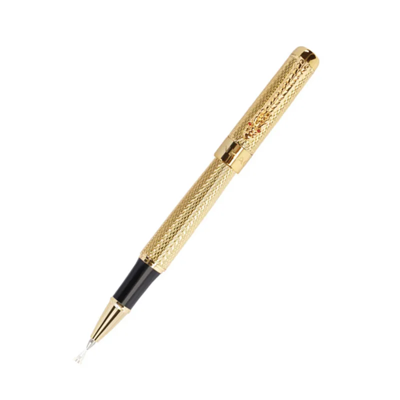 Jinhao-Juego de bolígrafos de Gel 1200 de lujo, poste de Metal dorado y plateado, bolígrafos de tinta para regalos de oficina, punta de 0,7 MM,