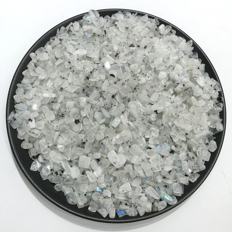 Drop Shipping 100g Natural White Moonstone Crystal Gravel Rock Quartz Labradorite Crystal Decor Natural Stones and Crystals