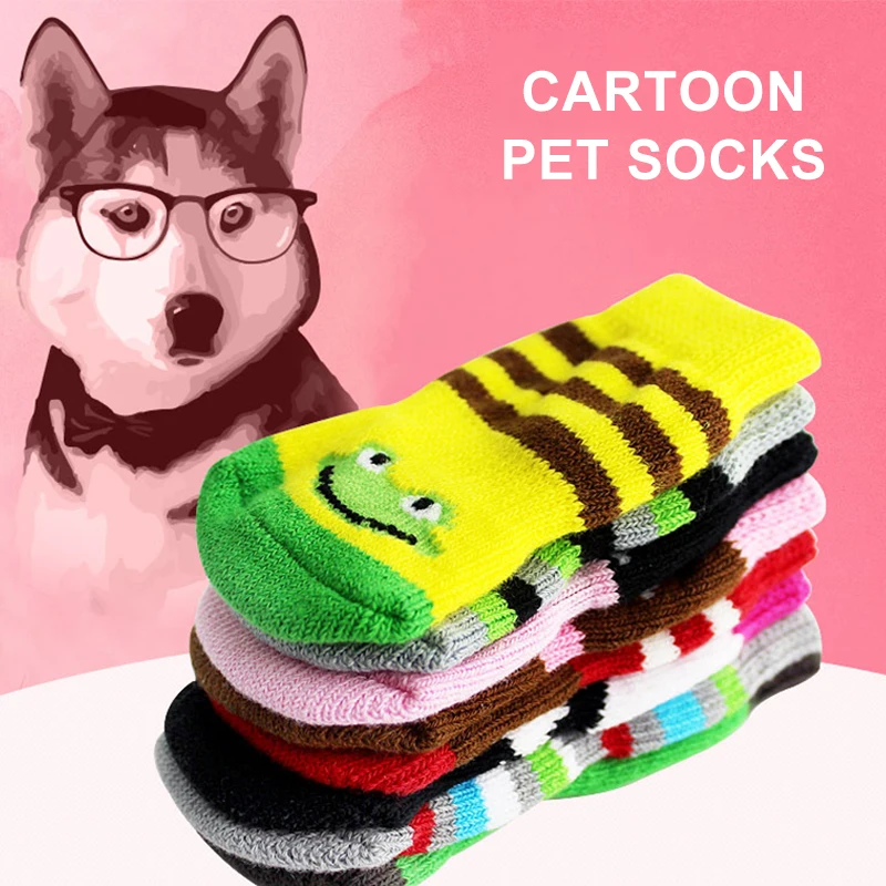 

Fashion Striped Pet Cotton Socks Cute Non-slip Dog Socks Random Styles Anti-scratch Pet Accessories Household Goods