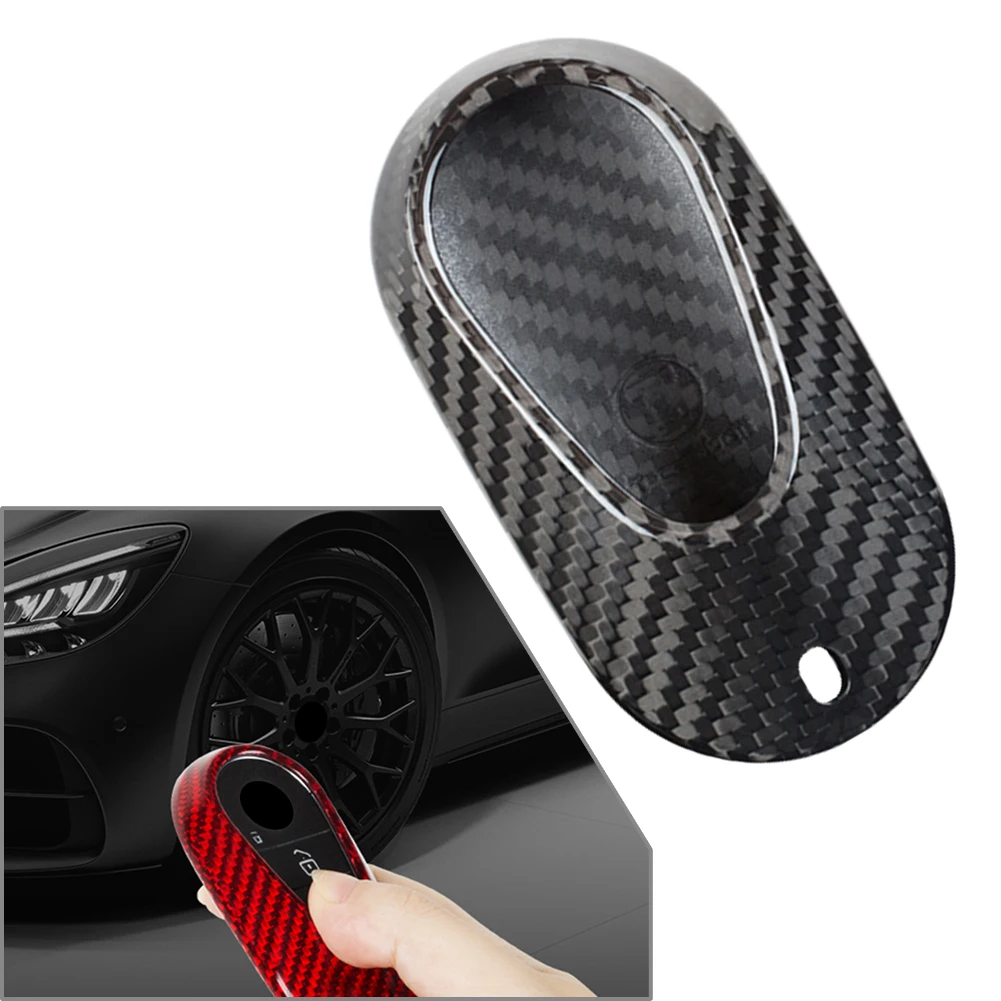 Funda para mando a distancia de coche, cubierta de fibra de carbono 2021, para Mercedes Benz Clase S, S400, S400L, S320l, S350l, S450l, S500l, W223