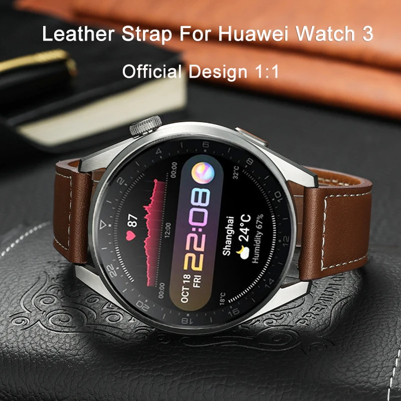 Leather Strap For Huawei Watch 3 Pro 48mm Original Leather Strap For Huawei Watch 3 Watchband For Huawei Watch3 46mm GT2 Pro