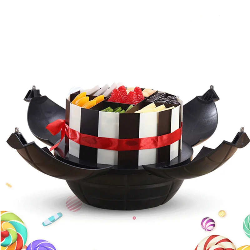 Birthday Cake Surprise Artifact Mold Round Black Cake Mine Mould Creative Funny Party Explosion Props Decoration Container