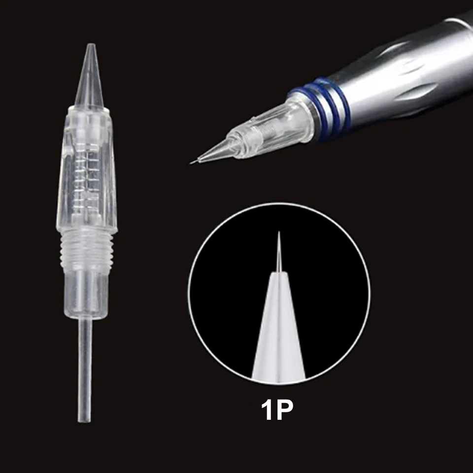 프리미엄 charmant 영구 눈썹 입술 microblading 메이크업에 대 한 50 개/몫 일회용 8mm 나사 문신 바늘 카트리지