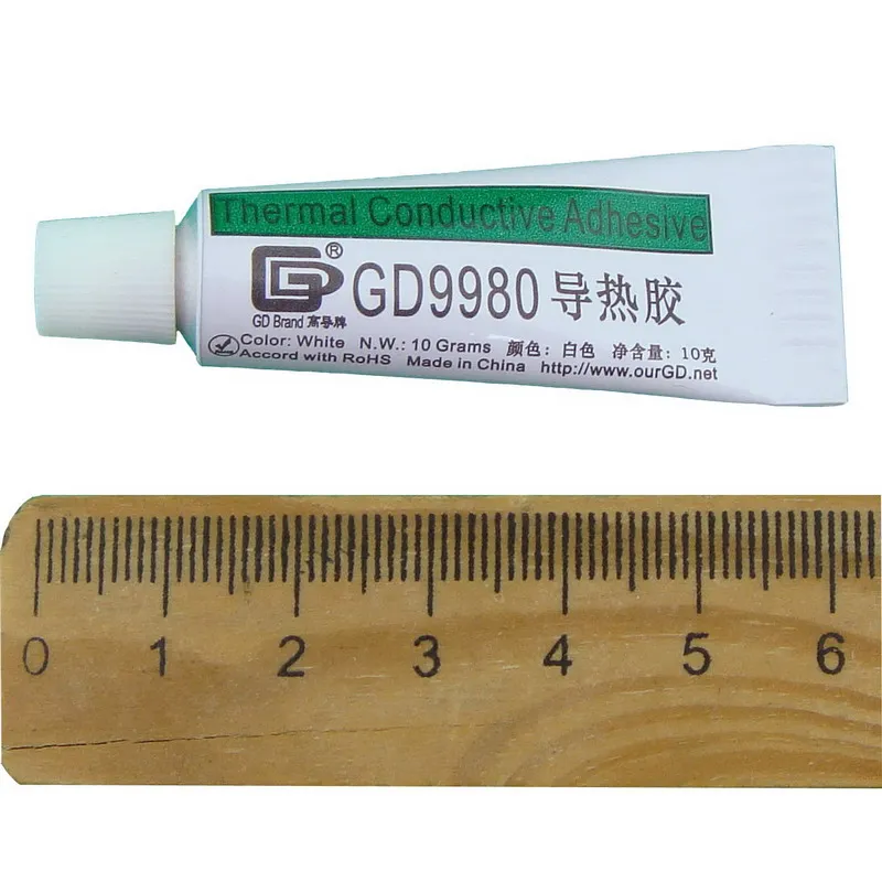 Net Weight 10 Grams Fast Curing Aluminum Soft Tube Packaging White GD9980 Thermal Adhesive Cement Glue Silicone for LED VGA ST10