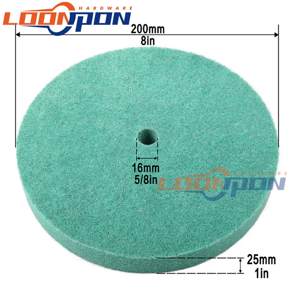25mm/1 zoll Dicke Nylon Faser Polieren Rad vlies Unitized Rad 9P 320# 1Pc