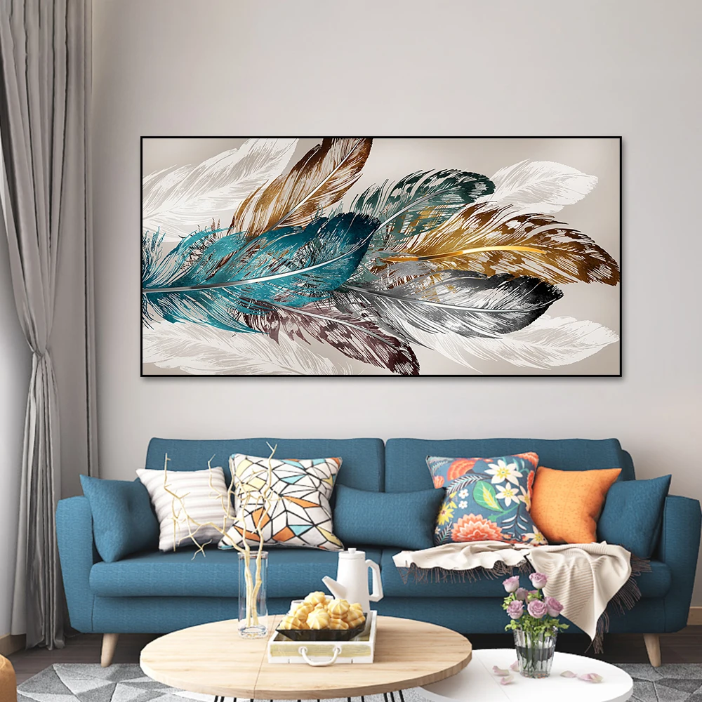 

Color Feather Vintage Wall Posters, Nordic Modern Art, New Store Canvas, Interior Paintings, Living Room, Bedroom, Home Decor