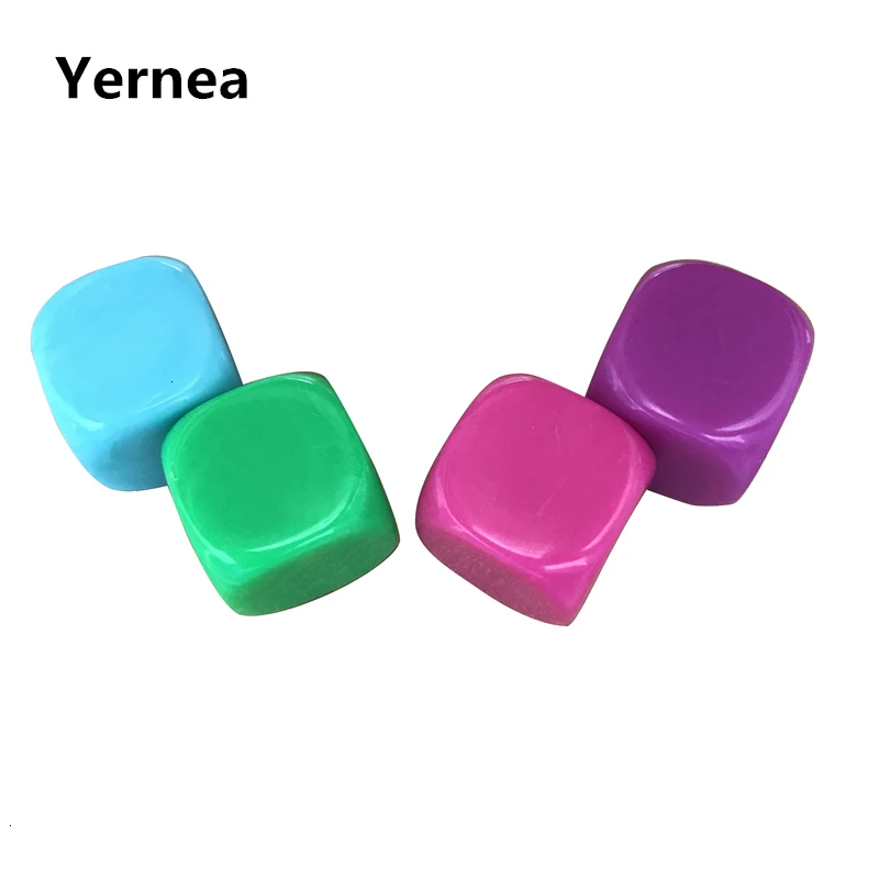 100/200 Pcs/Lot 16mm Blank Dice Acrylic Rounded Corner Can Write Color Blank Dice Interesting Creativity DIY Wholesale Dice Set