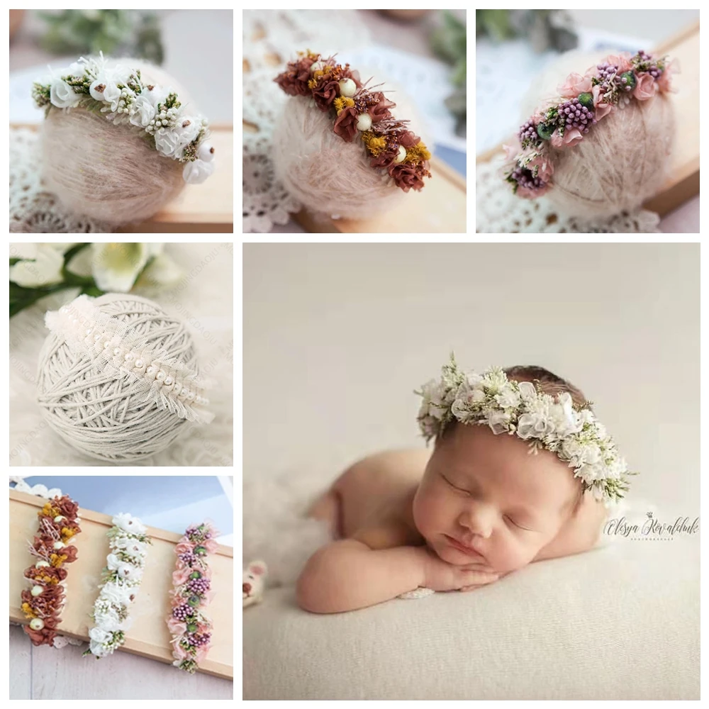 

Infant Girls Headbands Hair Flower Newborn Photography Props Accessories Christmas Headwear Tieback Headress Baby Photo Shoot