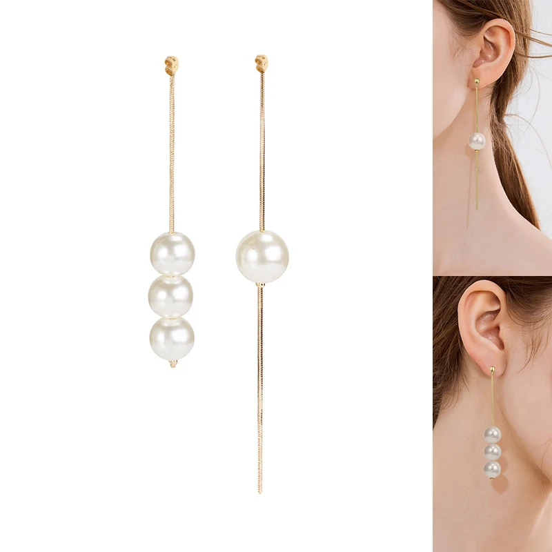 

2020New 60Pcs Asymmetric Simulated-pearl Alloy Long button for DIY Jewelry Earrings Pendants Accessories ER114