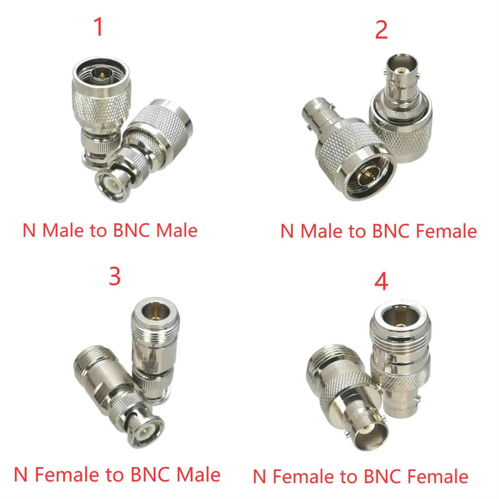 

1pcs Adapter N to BNC Male Plug & Female Jack RF Coaxial Connector Straight