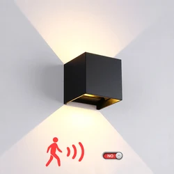 6W 12W Outdoor Waterproof LED Porch Light Radar Motion Sensor Wall Lamp for Indoor Sconce Corridor Stairs Yard Decoration Lights