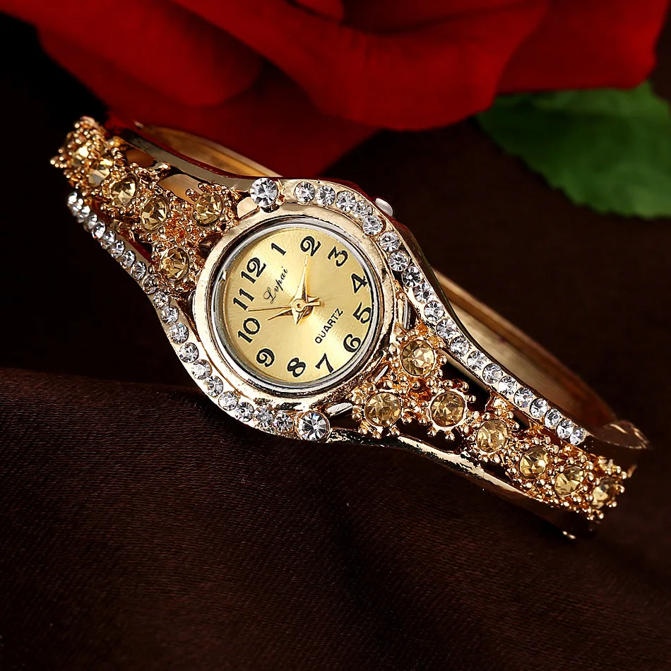 Reloj de cristal, relojes de diamantes para mujer, relojes elegantes de lujo para mujer, reloj de vestir para mujer, relojes de cuarzo, reloj