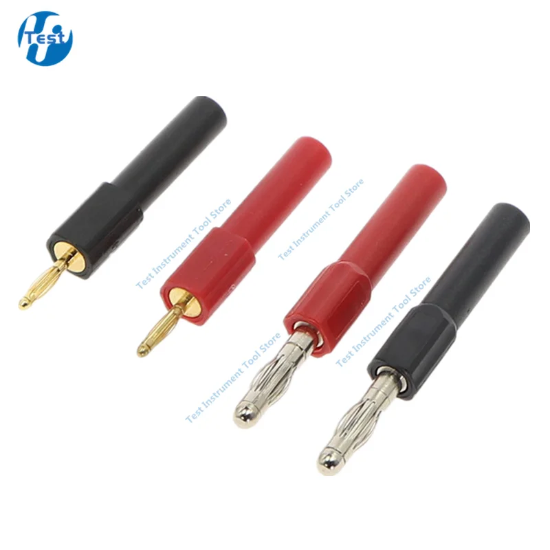 1pcs  Gold Plated 2mm Mini Male Banana Plug To 2mm 4mm Female Jack Connector Adapter Red Black 30V