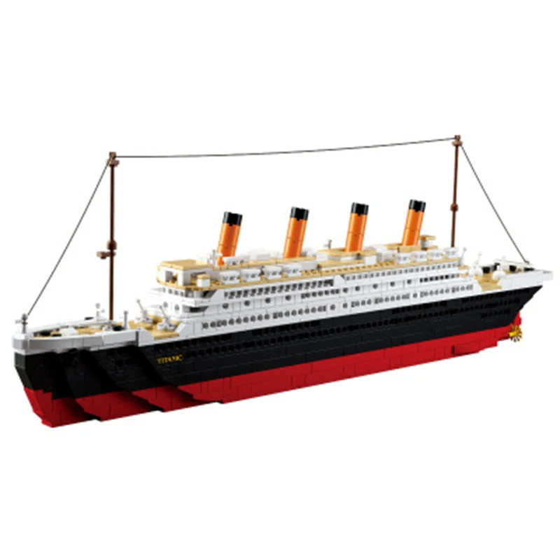 

sluban 0577 1021Pcs Titanic Ship Boat Building Block Toy Military Warship Cruise Model Boat DIY Kit Children Kid Toys City