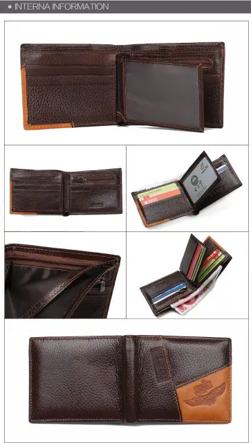 GUBINTU Men Wallets Genuine Cow Leather Short Design Card Holder Passcard Pocket Men High Quality Brand Male Wallet