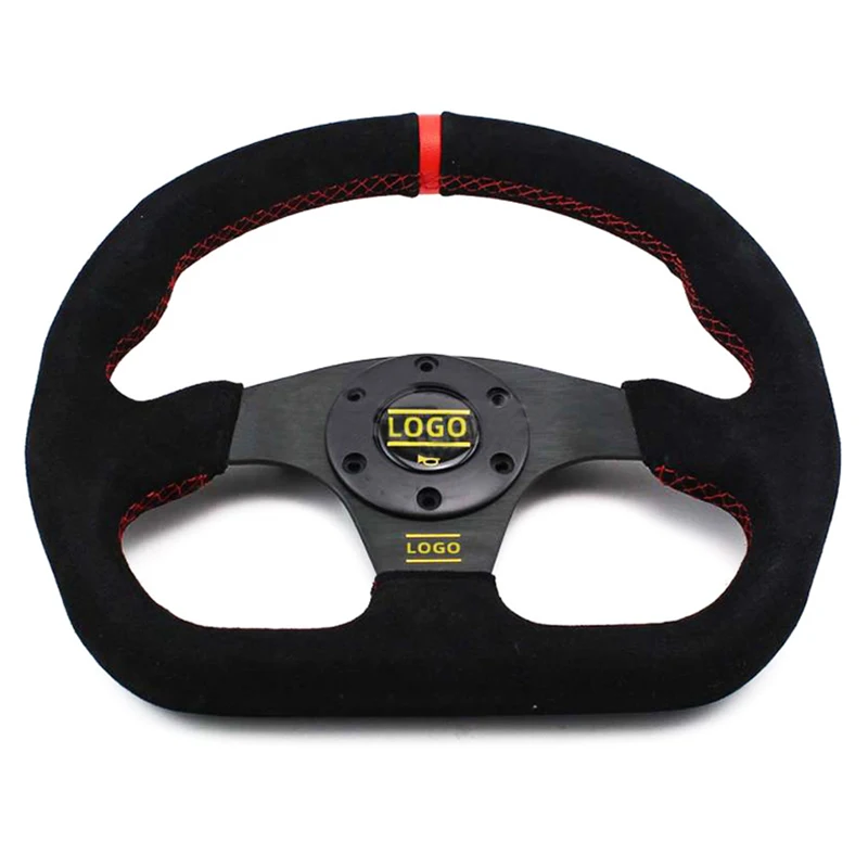 Racing Steering Wheel 330mm Universal Suede Leather Steering Wheel Volante 13inch Sport Steering Wheel Flat type