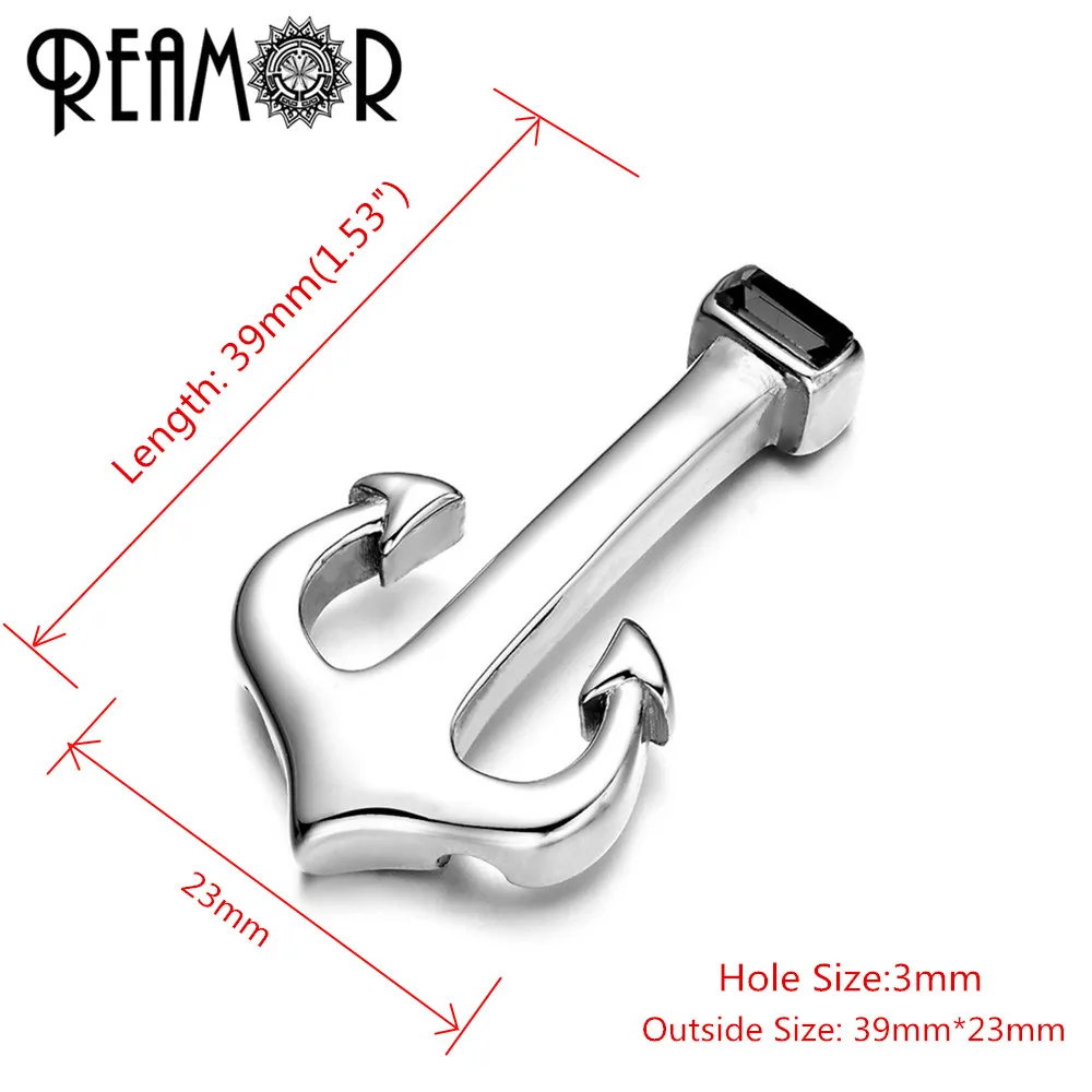 REAMOR 316L Stainless steel Anchor Connectors Charms Fit Men Bracelet & Necklaces Pendant Jewelry Making Findings Wholesale