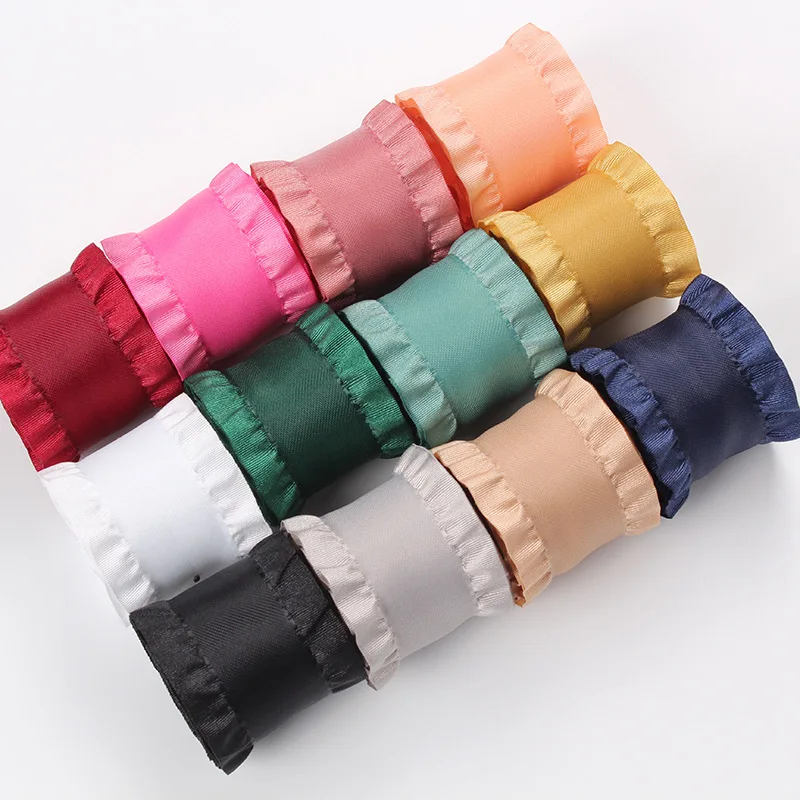 50 yards 16 25  38mm Wide Ruffled Lotus Leaf Ribbon for Hair Bows DIY Crafts Handmade Accessories Materials Gift Package