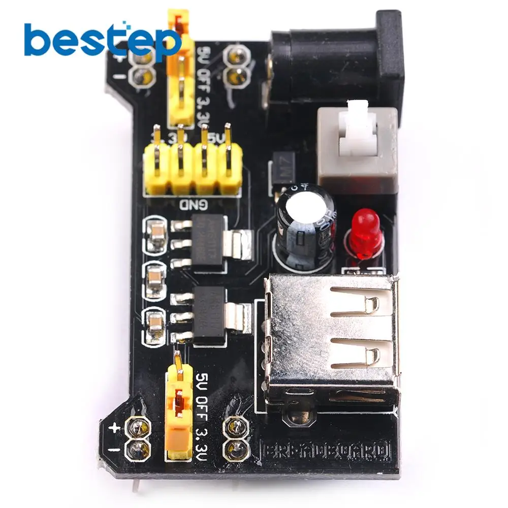 5pcs/lot Breadboard Power Supply Module 3.3V 5V MB102 Solderless Bread Board DIY 2012 New dedicated power module