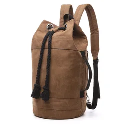 New fashion men's leisure bag Korean Canvas Backpack fashion couple bag water tube bag basketball bag