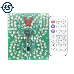 Music LED Flashing DIY Kit Remote Control Butterfly Shaped DIY Fun Electronics Welding Practice Training Suite DC 3.7V~5.5V