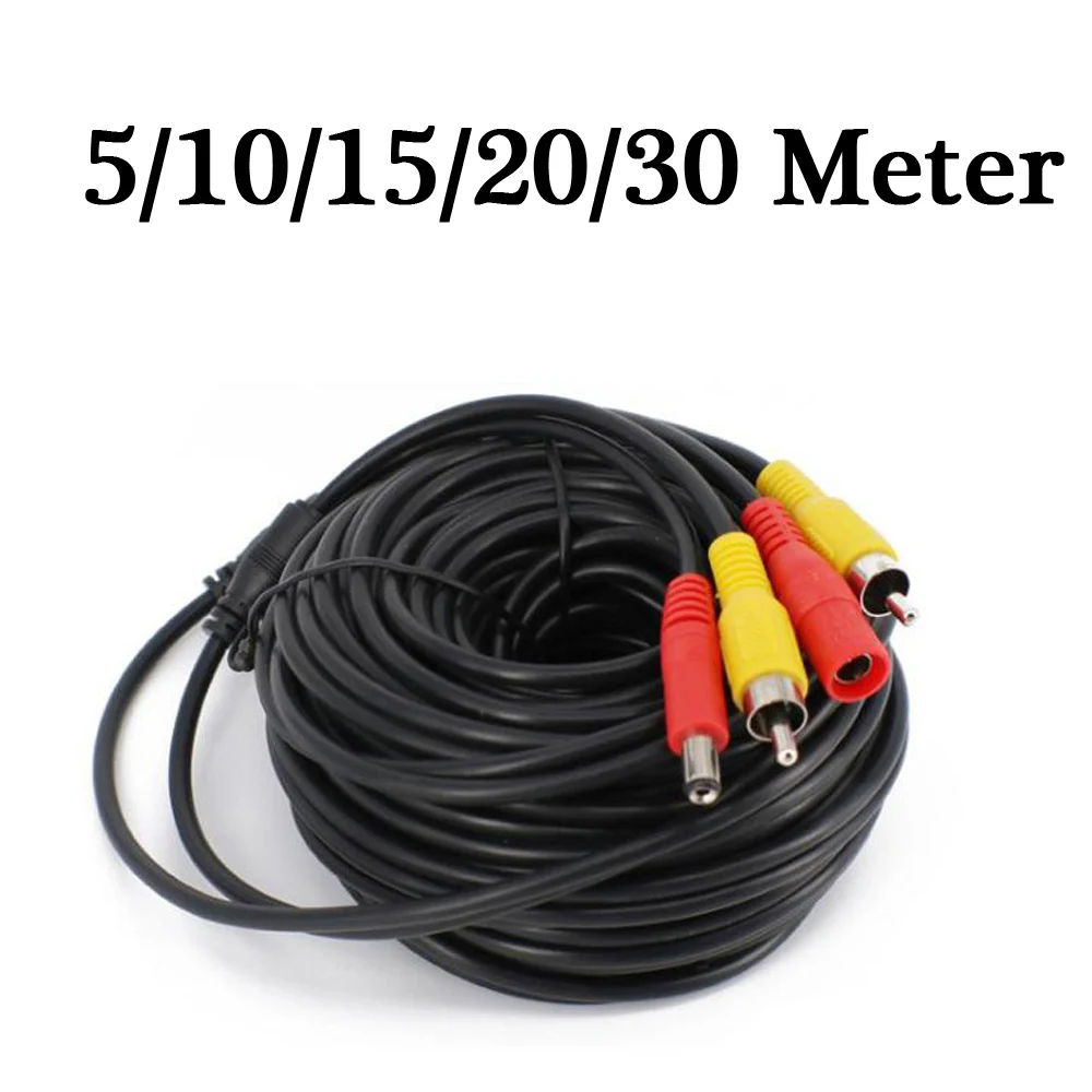 

High Quality DC+AV Cable Power Video Audio extension Plug and Play Cable Wire For CCTV Security Camera System 5/10/15/20/30Meter