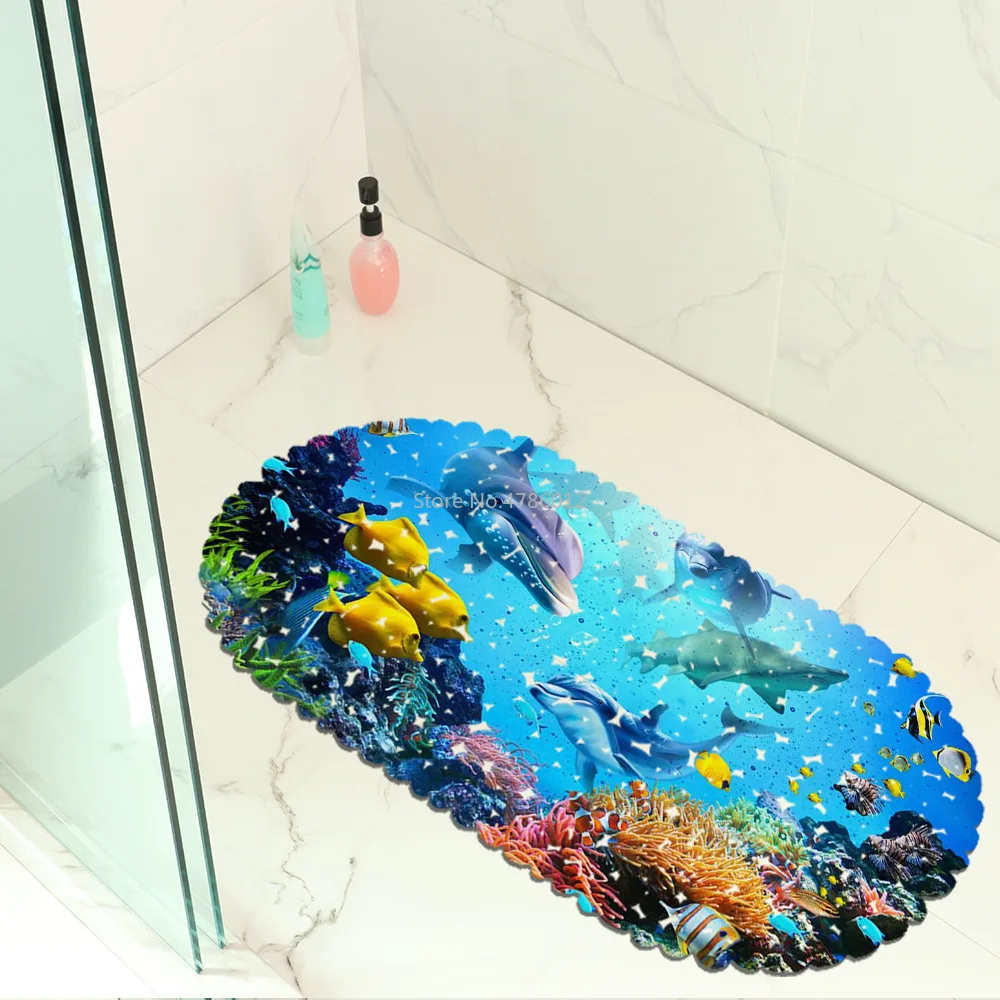 Ocean World Map Balcony Bathroom Mats Hydrophobic Anti-slip Door Mat Swimming Pool Public Places Anti-slip Mat