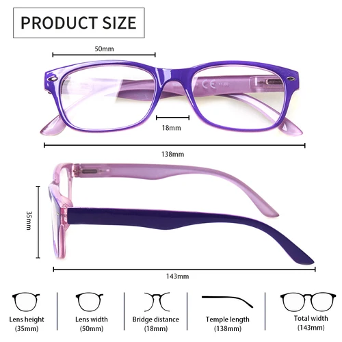 Imagen 2 del producto Boncamor Paquete de 5 gafas de lectura con bisagra de resorte para hombres y mujeres, lectores HD, gafas con dioptrías graduadas + 1,0 + 2,0 + 3,0 + 4,0 + 5,0 + 6,0