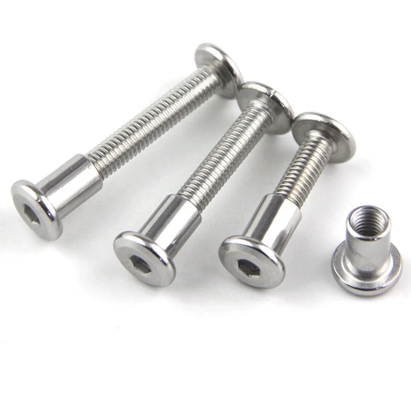 M8 Flat Head Set Screw Hex Socket Fastener Children's Bed Furniture Chair Table Cabinet Fittings Combination Connecting Bolt