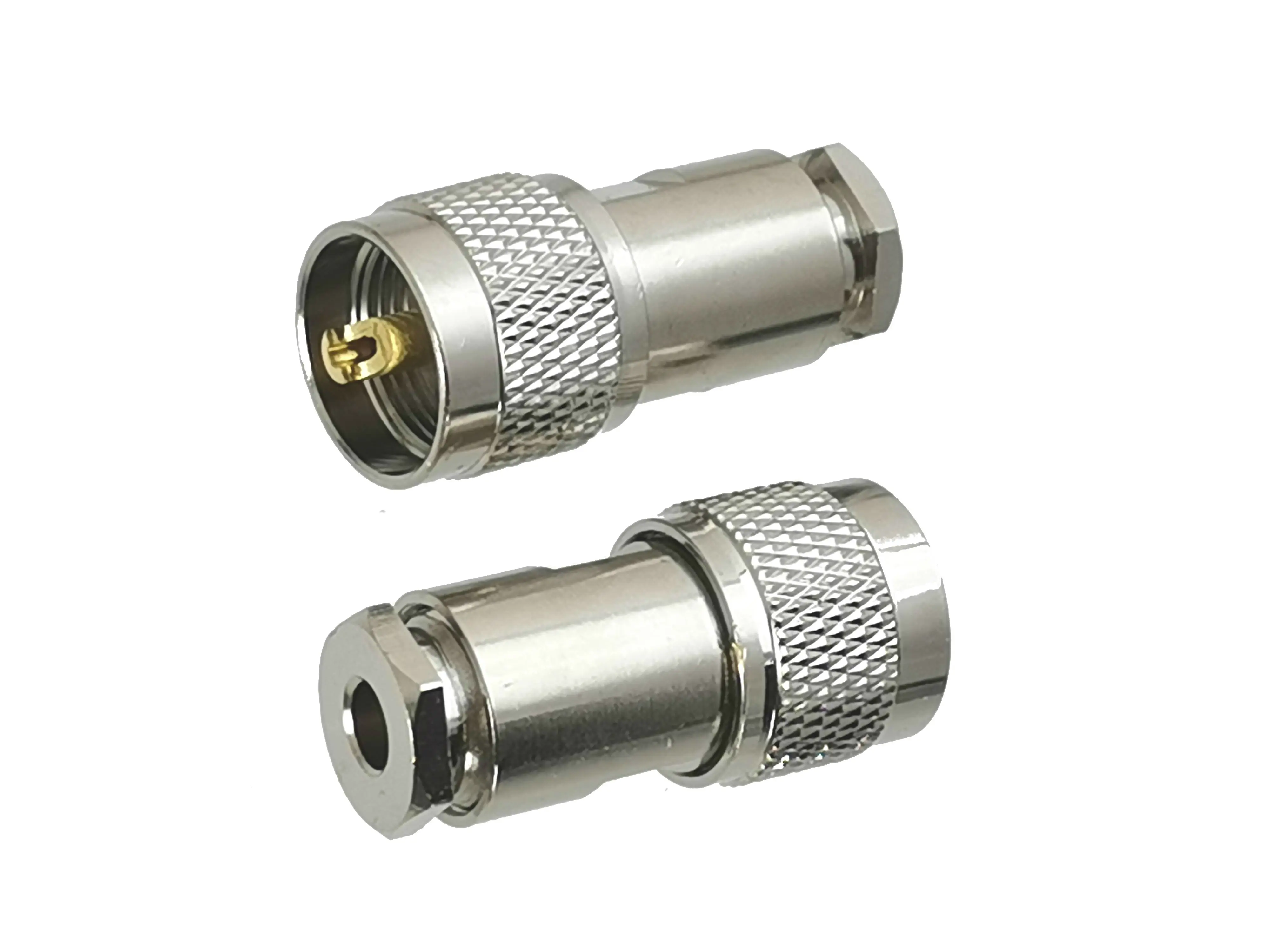 

1pcs UHF PL259 Male Plug Connector Clamp RG58 RG142 LMR195 RG400 Cable RF Coaxial Brass Straight New