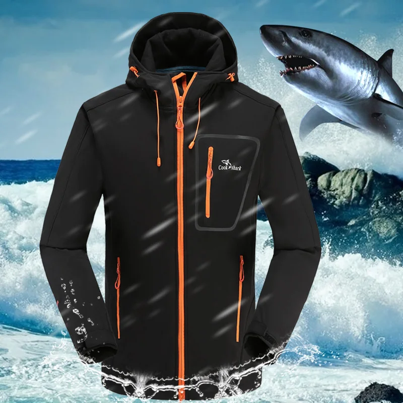 Cook Shark 2020 outdoor jacket men's velvet padded windbreaker men's fashion jacket autumn and winter clothing