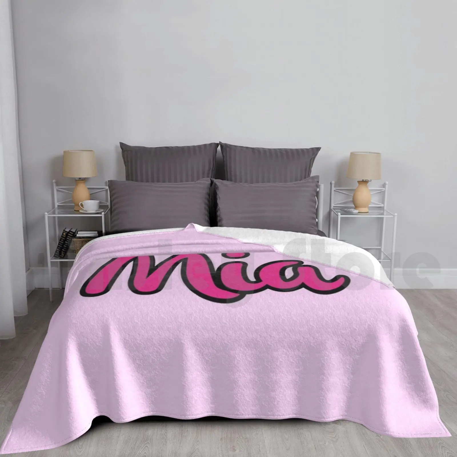 

Mia Name Sticker Blanket For Sofa Bed Travel Mia Personal Individual Marking Private Personalized Custom Name