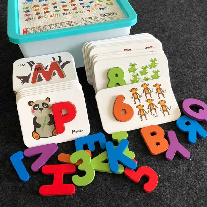 Baby early education puzzle digital alphabet teaching aid pairing puzzle parent-child game children cognitive teaching aids gift