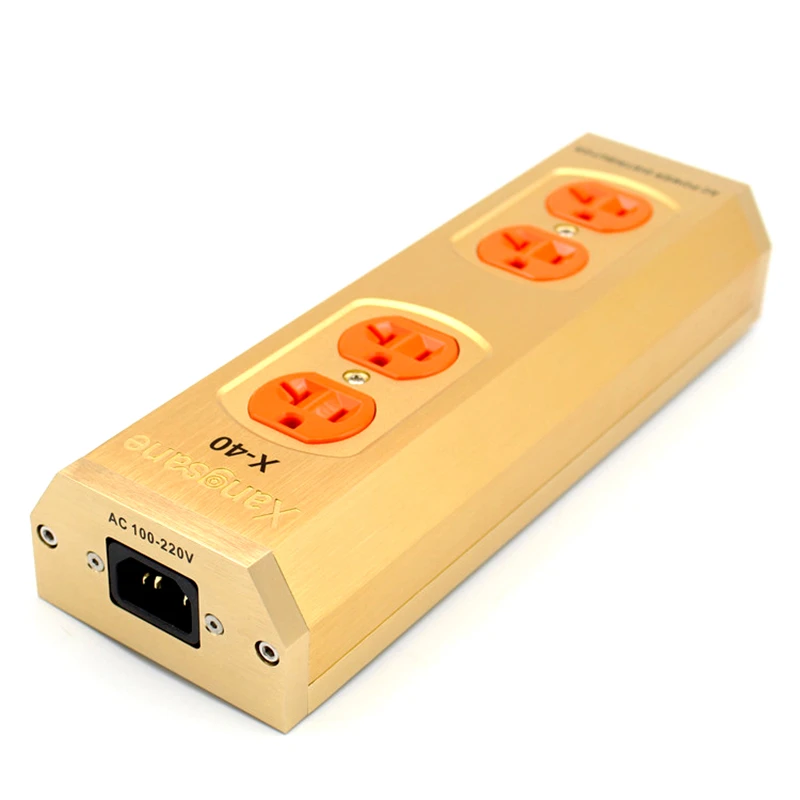 

X40 Чистая медь 4-х местная версия для США Розетка переменного тока Кондиционер Фильтр Очиститель Аудиорозетка