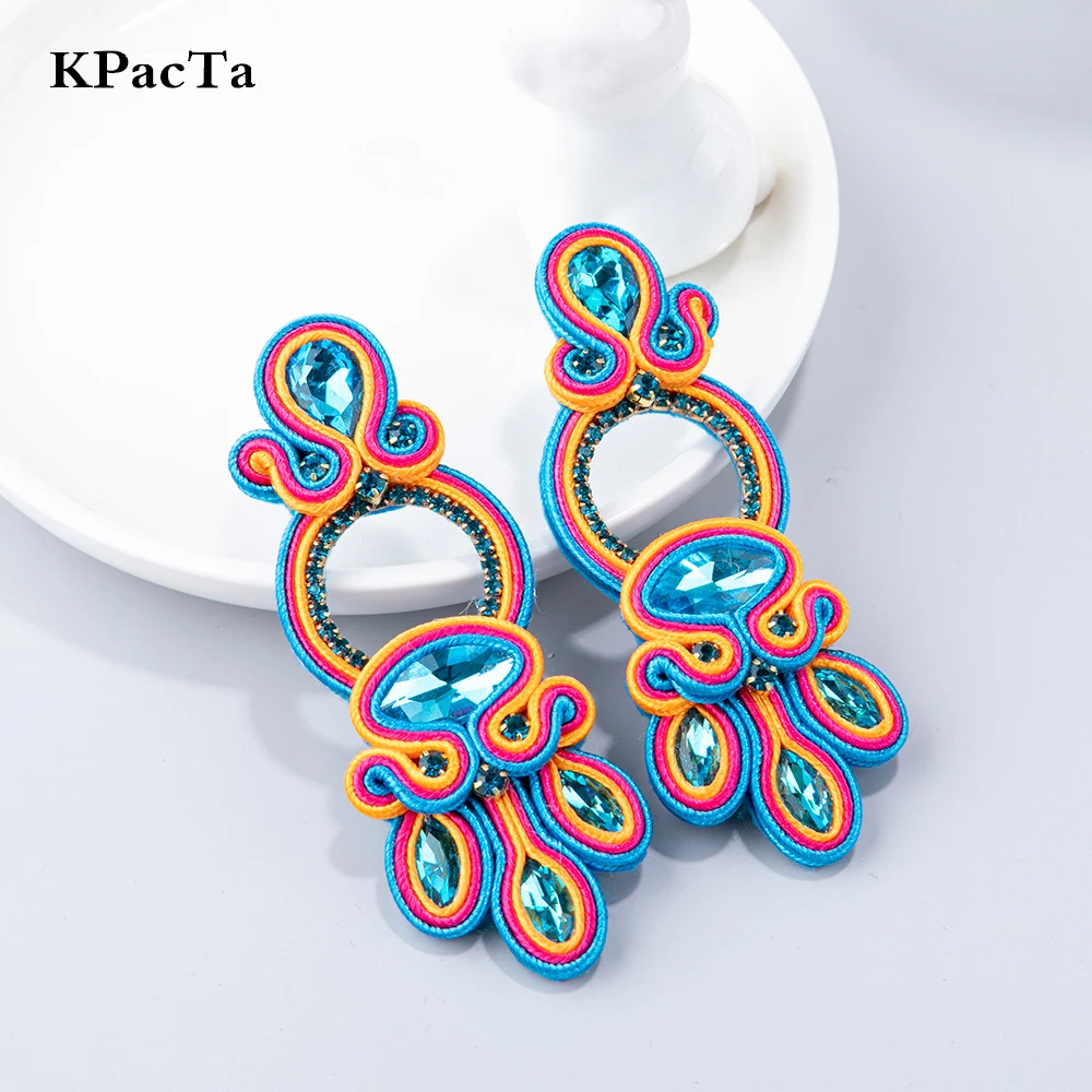 

KPacTa Soutache Handmade Sales luxury earrings for women 2024 Dangle Charms Accseeories Bohemian Soutache Jewelry Party Gift