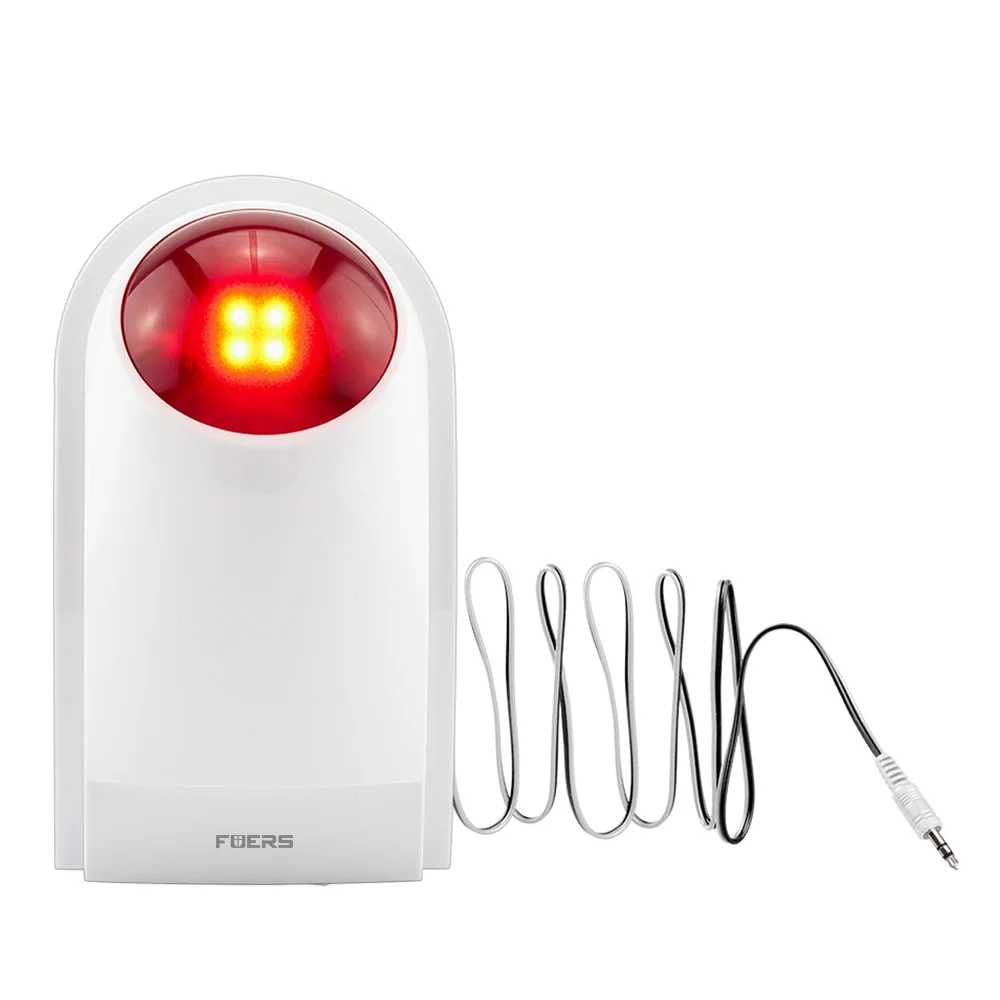 Fuers-Sirène flash J008 pour système d\'alarme de sécurité domestique, sirène extérieure, stroboscope sonore, flash intelligent