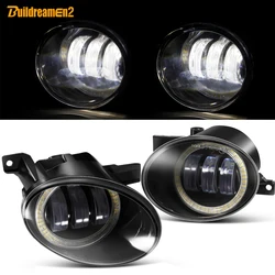 Luz antiniebla de ojo de Ángel para coche, lente LED, lámpara de circulación diurna DRL 30W 6000LM 12V para Volkswagen VW Jetta Mk6 Tiguan Touran, 2 piezas