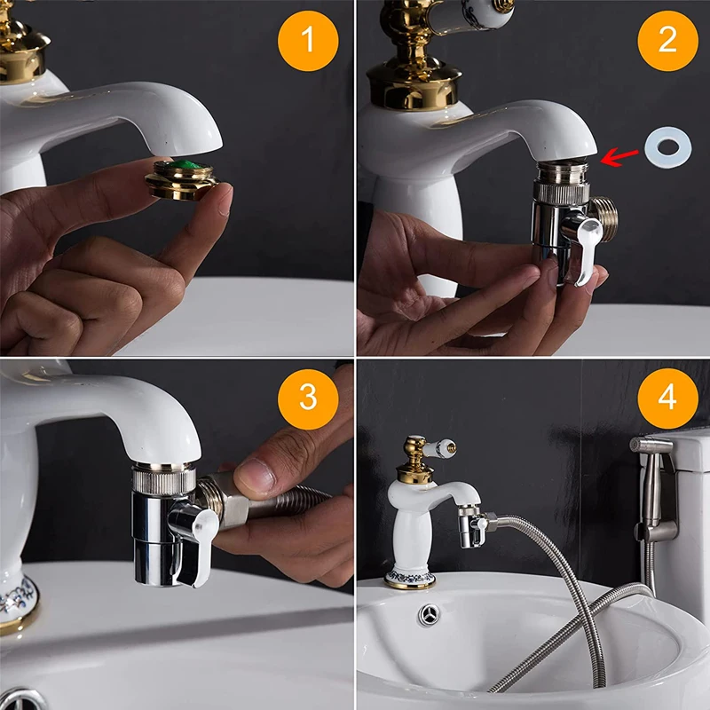 Kitchen Faucet Adapter Bathroom Switch Splitter Diverter Sink Valve Water Tap Connector Separator Shower Toilet Tee Accessories