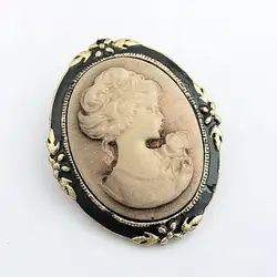 1Pc Queen Head Vintage Cameo Elegant Brooch Women's Fashion Style Portrait Brooch For Antique Wedding Jewelry