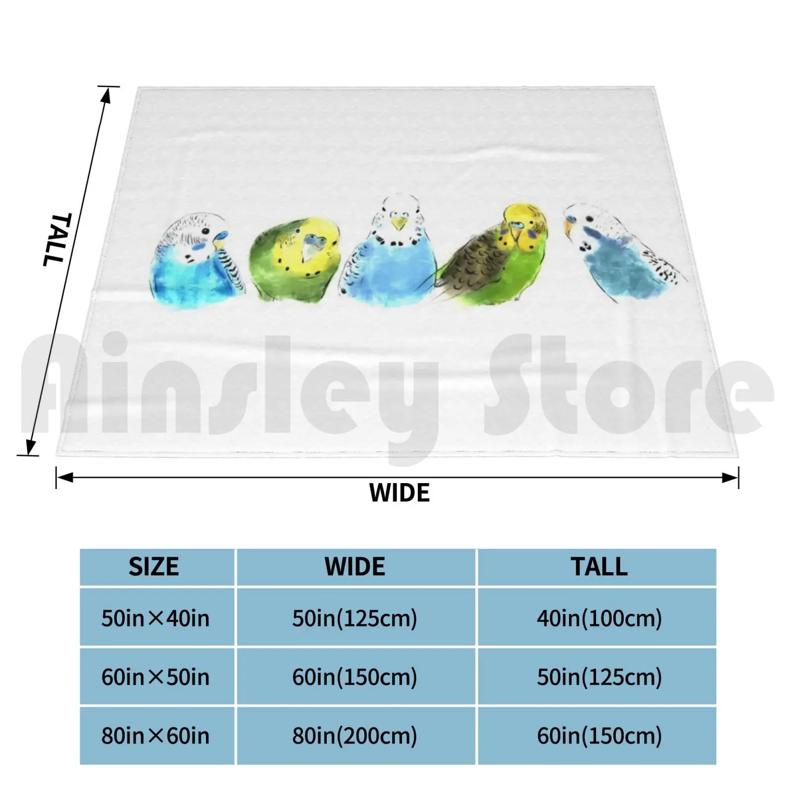 Budgie Blanket For Sofa Bed Travel Wellensittich Papagei Sittich Bird Parrot Loro Parakeet Budgerigar Budgie