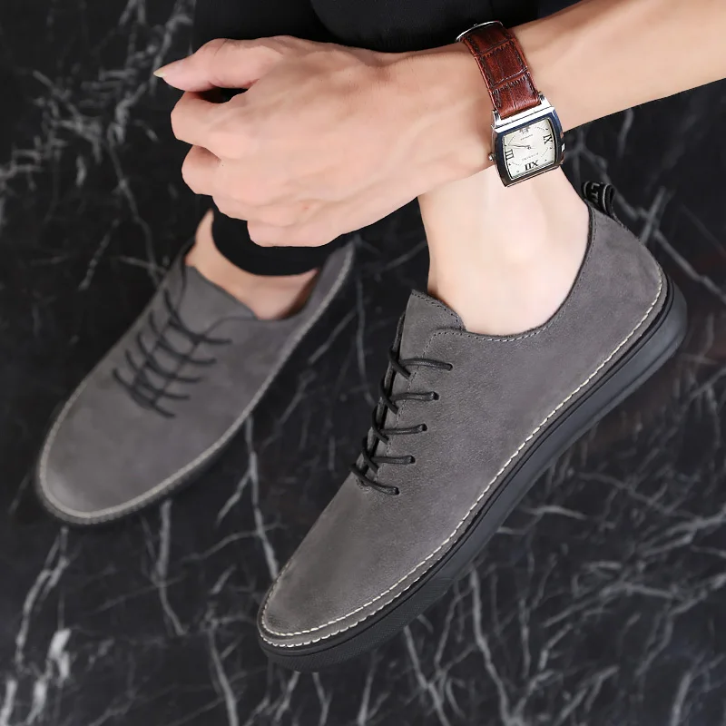 Genuine Leather Men Casual Shoes 36~46 2019 Fashion Men Flats Men Loafers trend wild casual tide shoes Fashion Sneakers